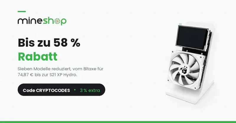 Artikelbild für: MineShop-Sale: bis zu 58 % Rabatt mit Code CRYPTOCODES